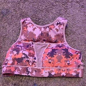 Chestee Camo Sports Bra - Pink and Brown